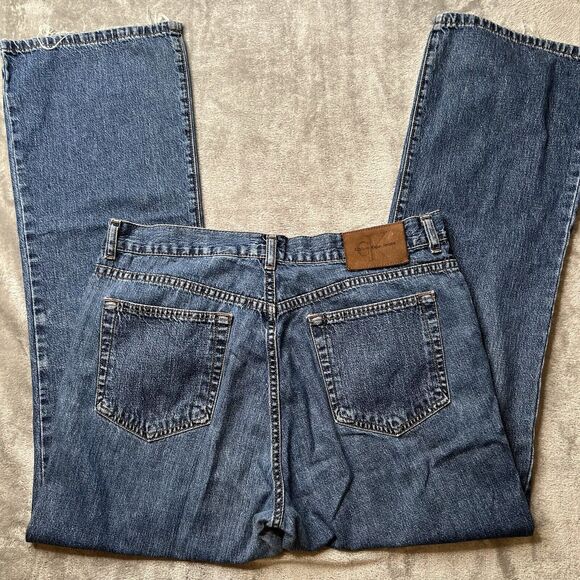 Calvin Klein Jeans Women 13 Blue Denim Double Stone Wash Flare Preppy ZJ065196S - Picture 4 of 8